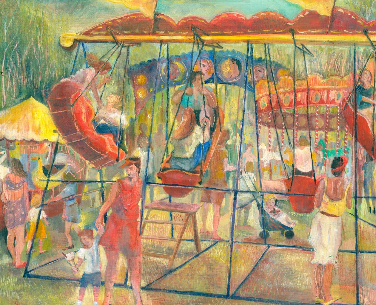 Barcos de columpio, 2006 (óleo sobre tabla) de Mary Kuper