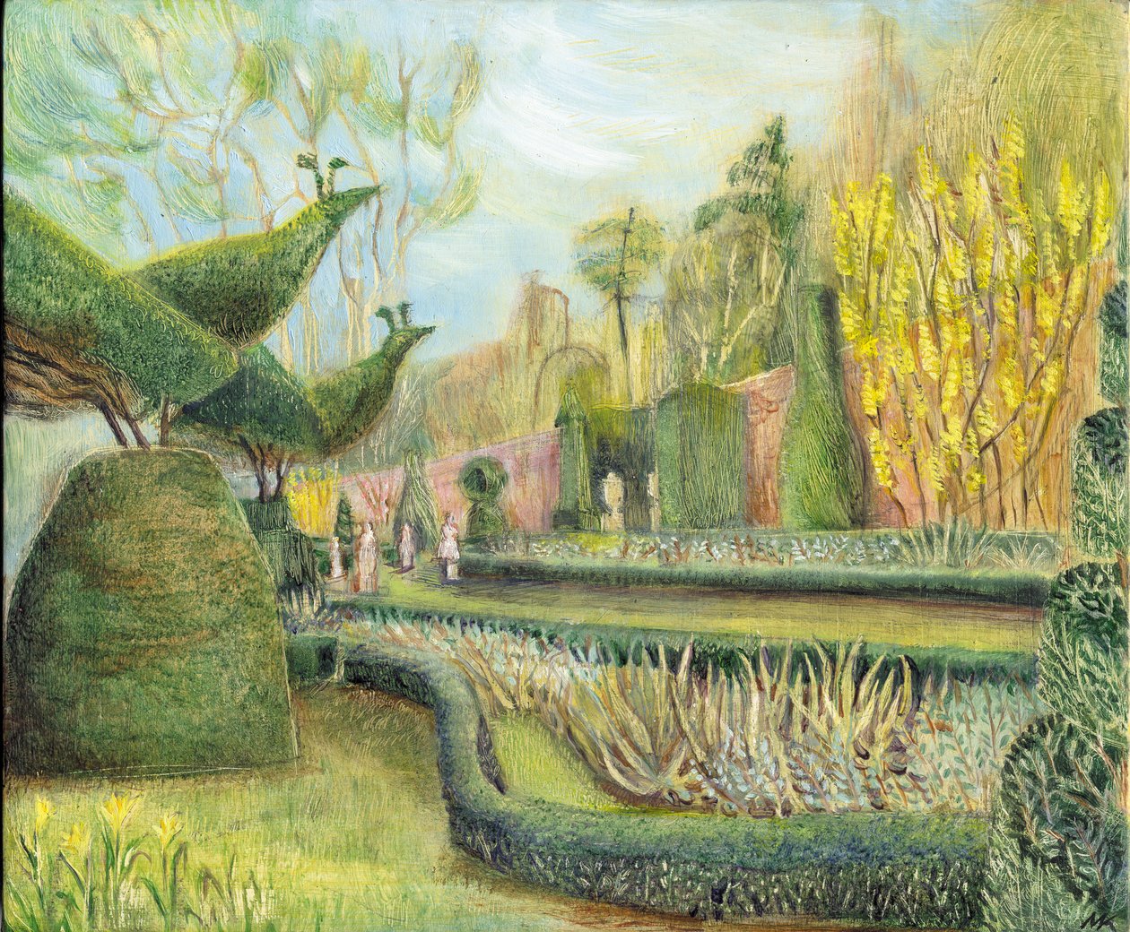 El jardín largo, Cliveden: Topiaria de Mary Kuper