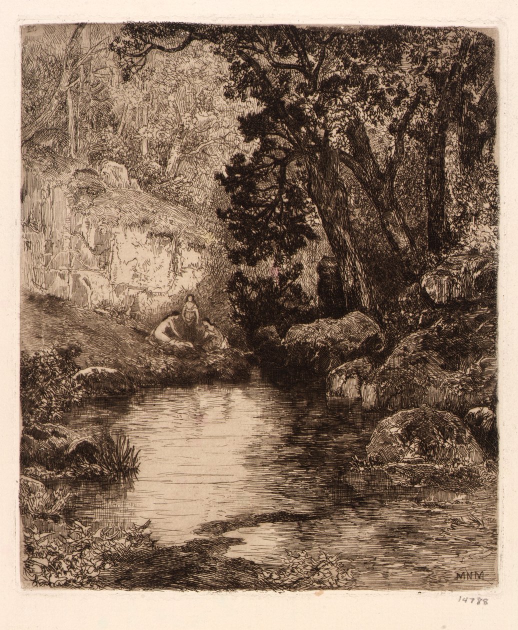 (Tres doncellas en el río) de Mary Nimmo Moran