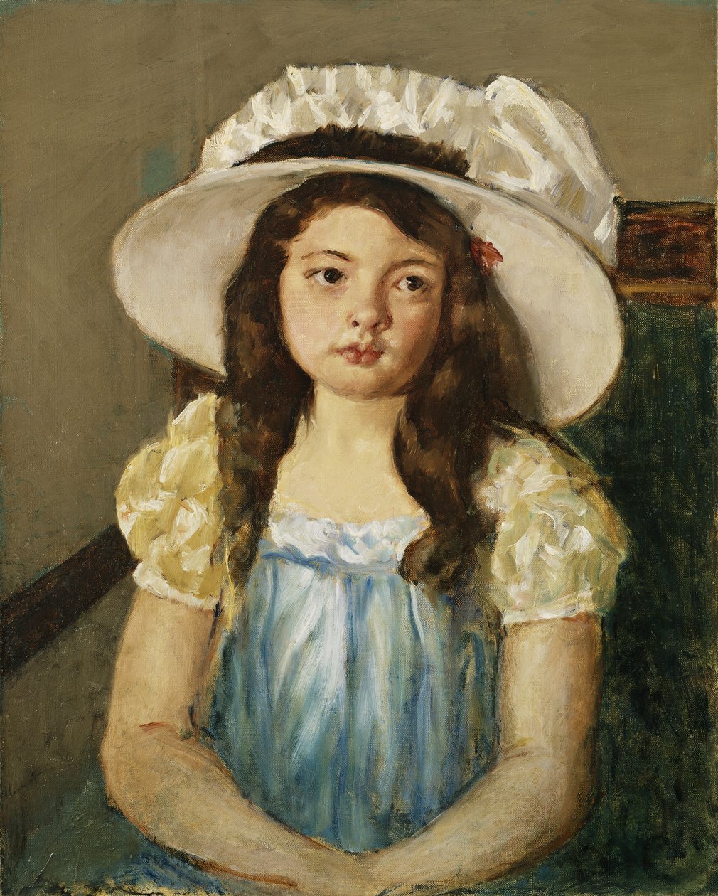Francoise con un gran sombrero blanco de Mary Cassatt