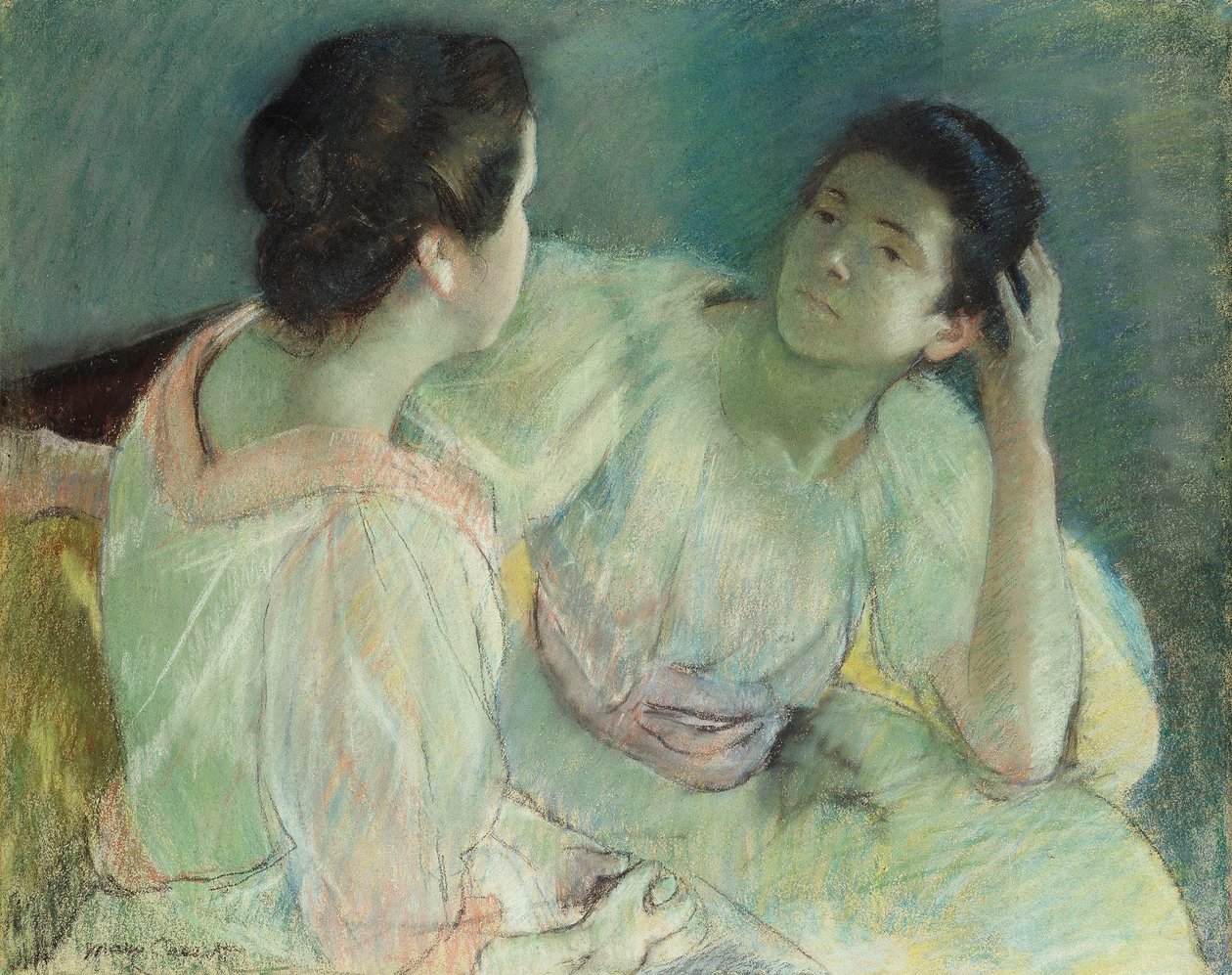 La conversación, c.1896 de Mary Cassatt