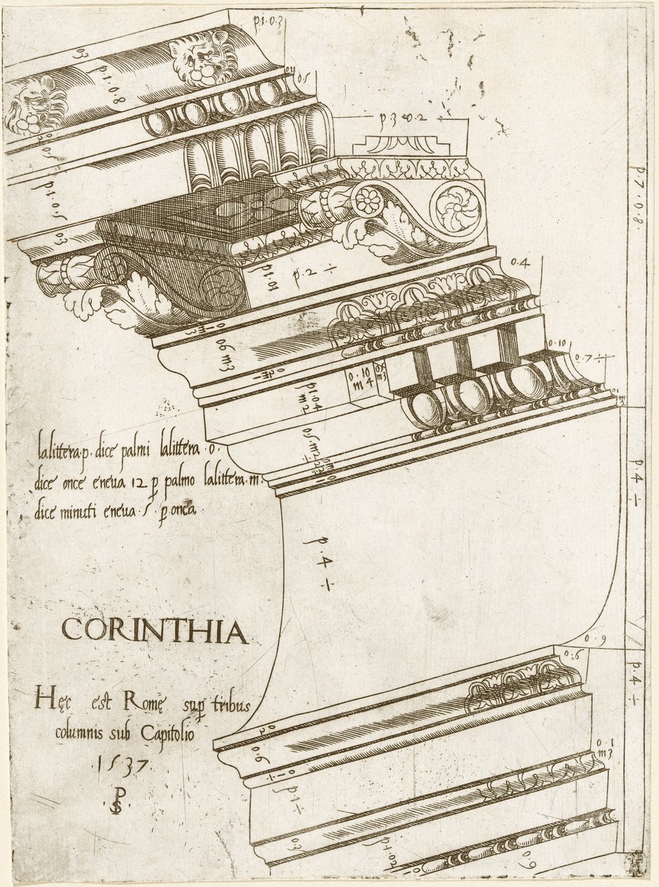 Entablamento del Templo de Vespasiano, Roma de Master PS