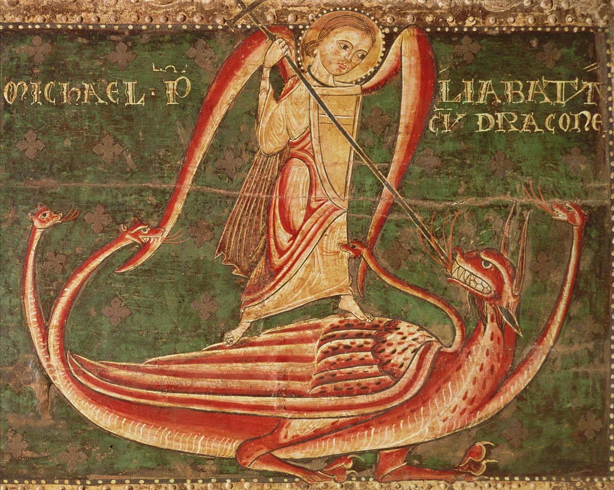 San Miguel luchando contra el dragón de Master of Llussà
