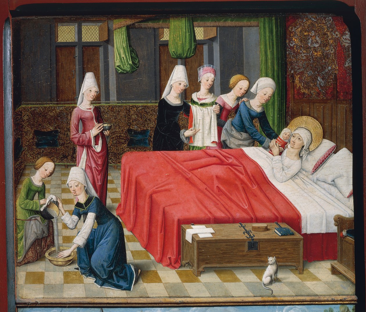 Nacimiento de la Virgen de Master of the Aachen Altar