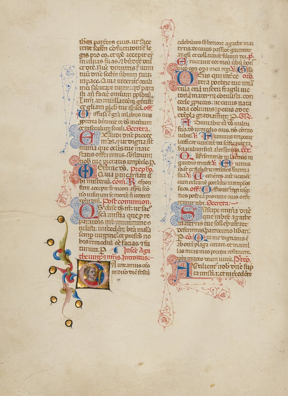 Inicial G: Santa Águeda de Master of the Brussels Initials