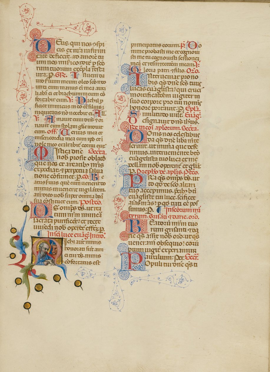 Inicial M: San Lucas de Master of the Brussels Initials