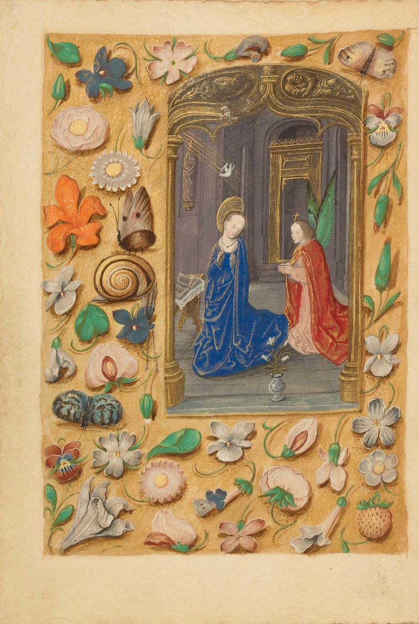 La Anunciación de Master of the Dresden Prayer Book