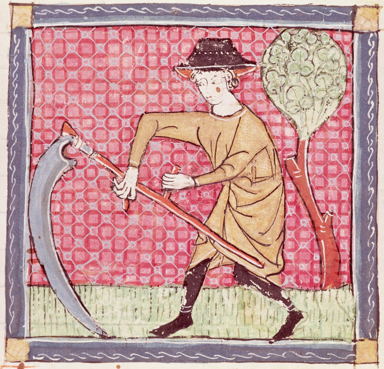 Fol.58v Junio: Haciendo heno de Matfre Ermengaut