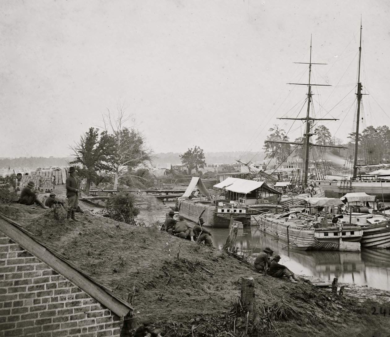 Desembarco en la Casa Blanca en el Pamunkey, 1862 de Mathew B. Brady