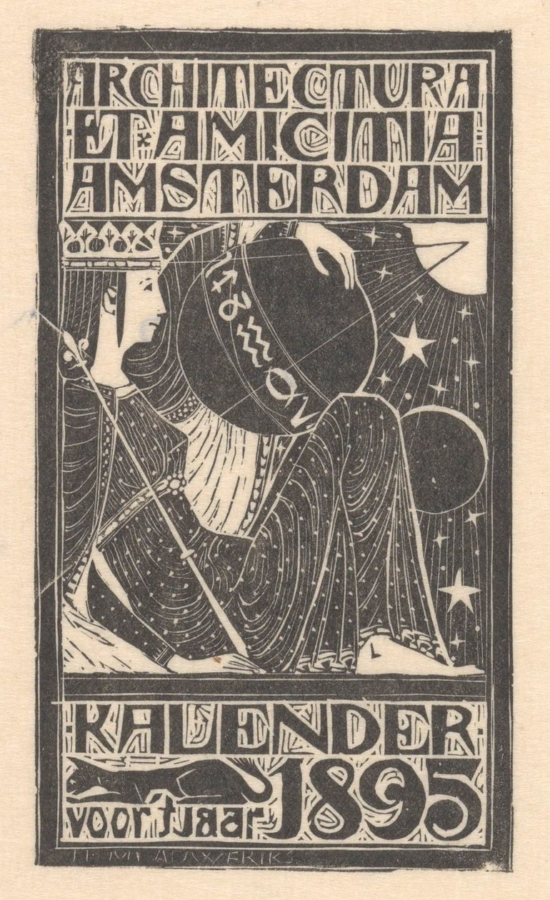 Portada calendario 1895 de Mathieu Lauweriks