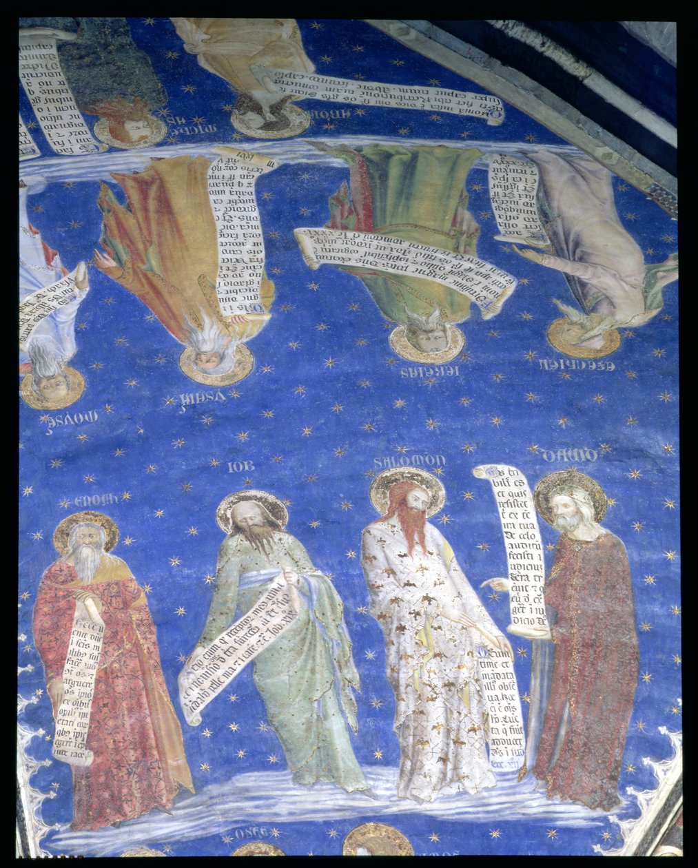 Los Profetas Job, Isaías, Jeremías, Salomón, Moisés, Ezequiel, David y Enoc de La Sala de la Gran Audiencia (La Cámara de Audiencia) c.1353 de Matteo Giovanetti
