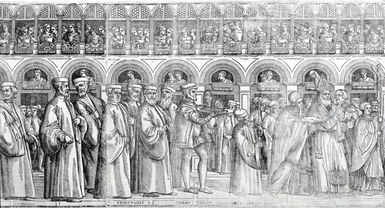 Procesión Dogal, c.1555-60 (xilografía) de Matteo Pagani