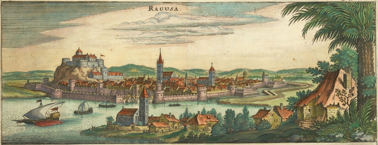 Dubrovnik - Ragusa, Negroponte (recortado) de Matthaus Merian