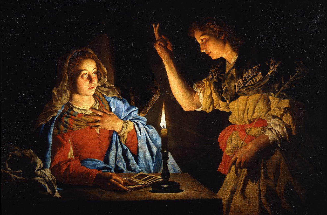 Anunciación de Matthias Stomer