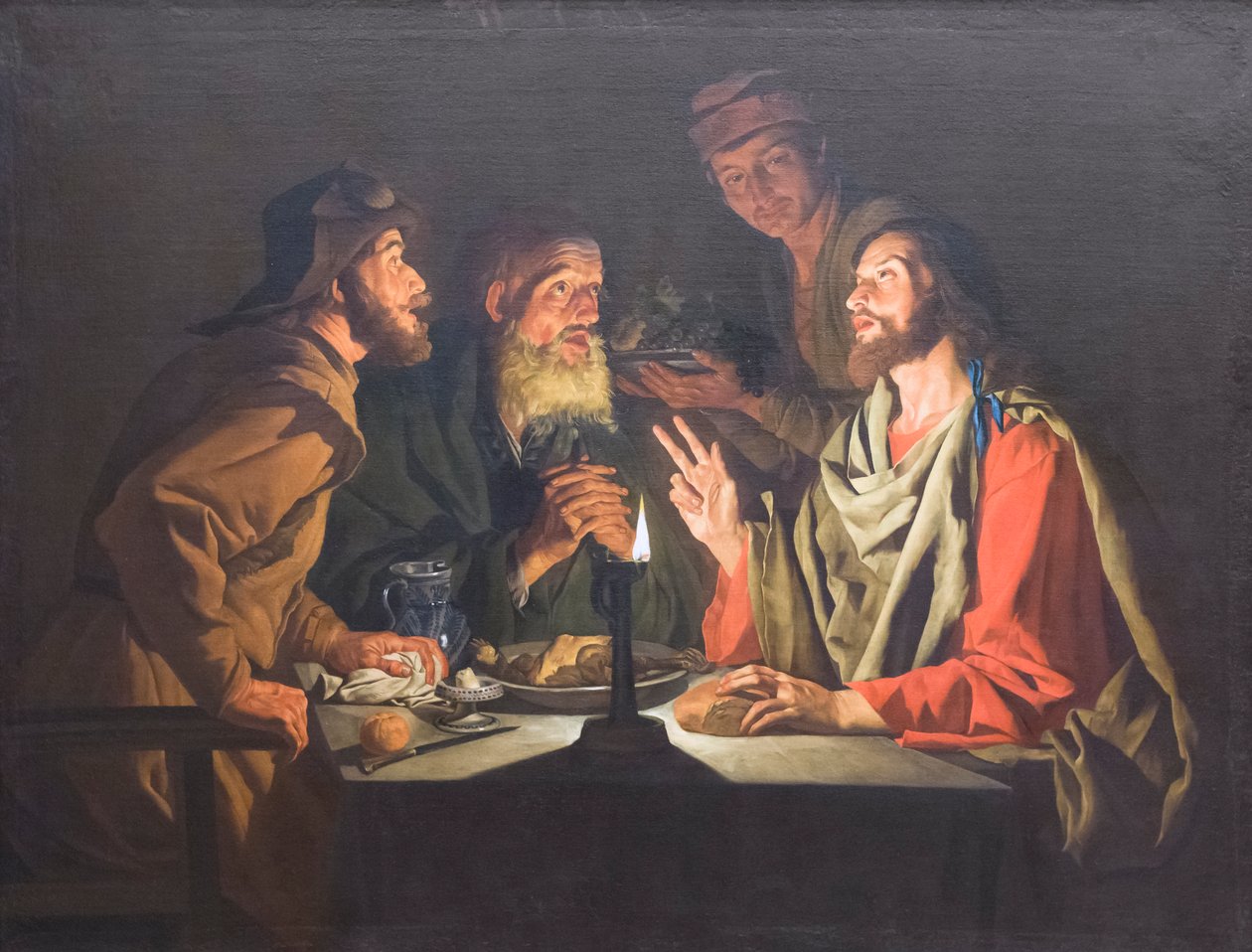 Cena de Emaús de Matthias (c.1600 p.1650) Stomer