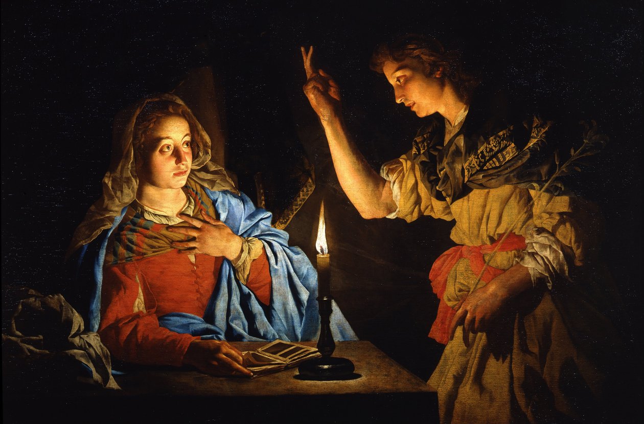 La Anunciación, principios del siglo XVII de Matthias Stomer