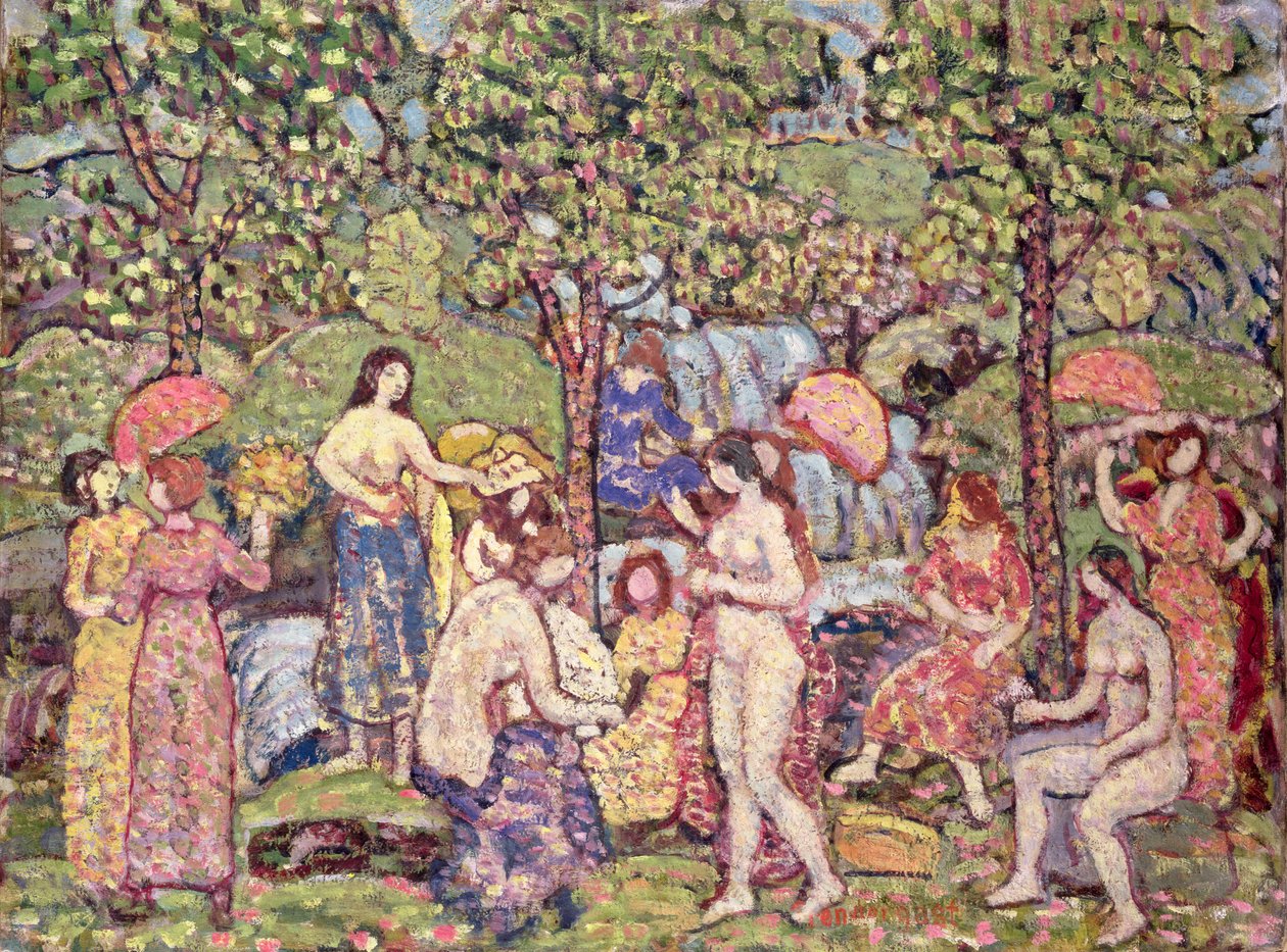 Idilio, desnudos en un paisaje, 1913-15 de Maurice Brazil Prendergast