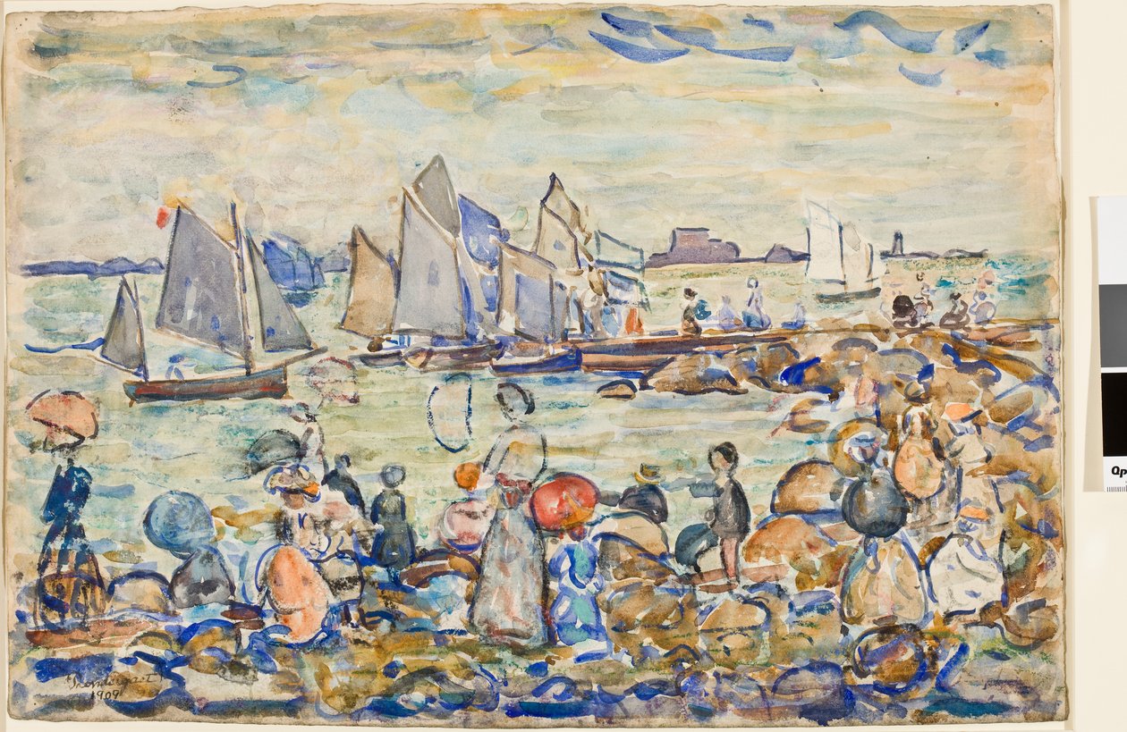 El puerto, St. Malo, Bretaña, 1909 de Maurice Brazil Prendergast