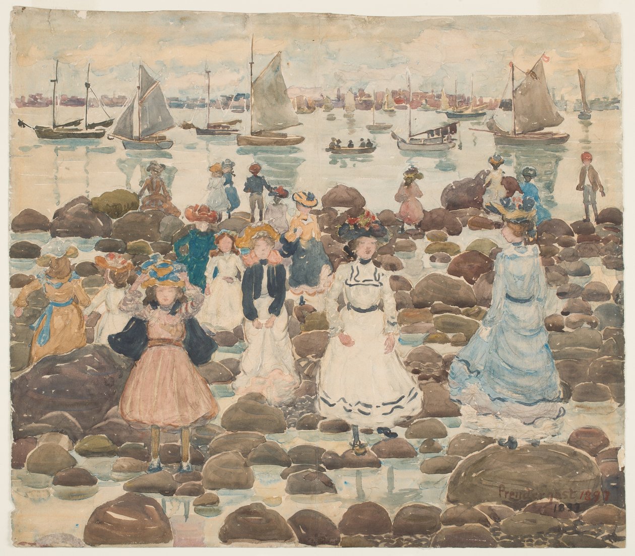 Marea baja, Beachmont, c.1902 de Maurice Brazil Prendergast