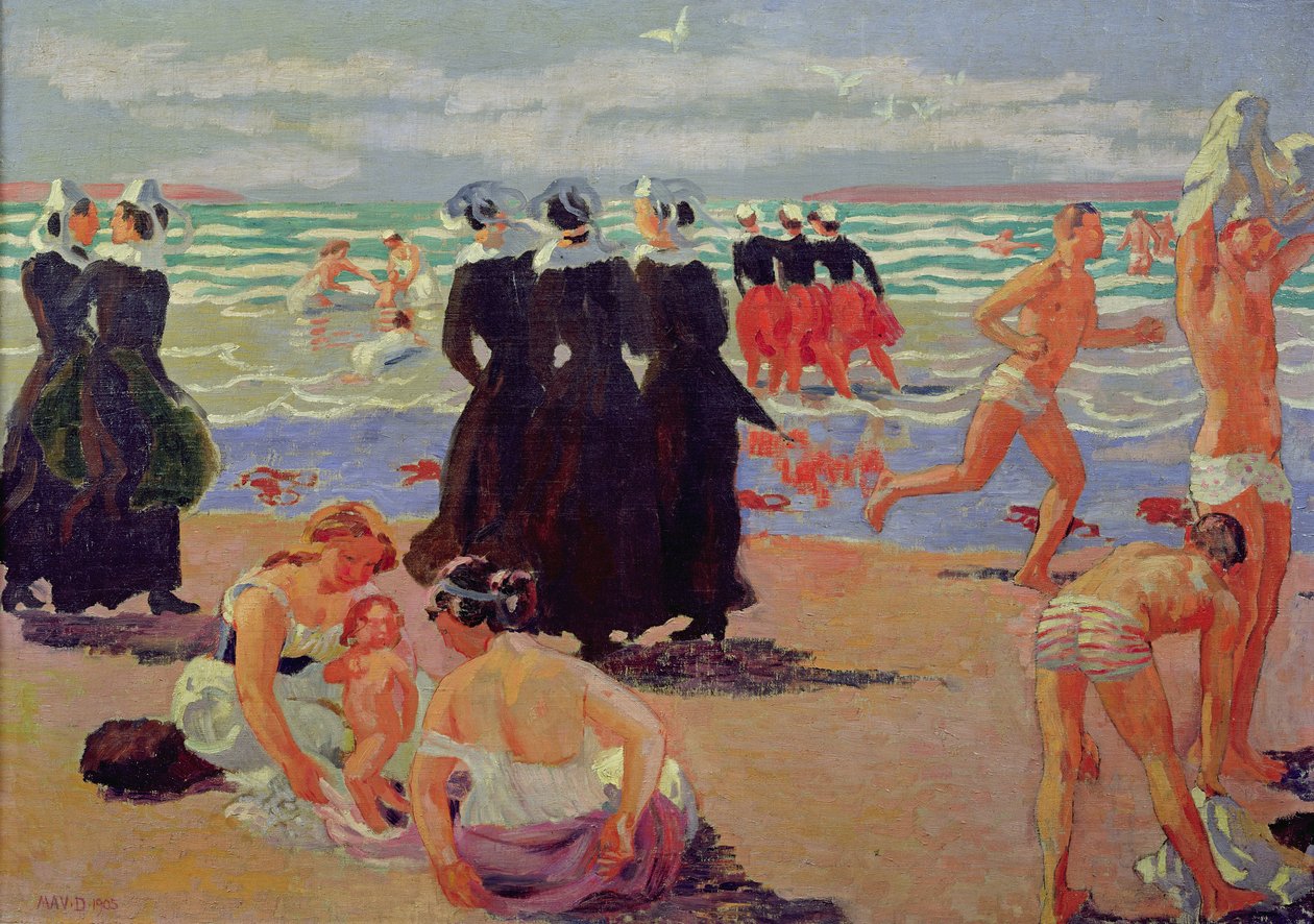 Bañándose en el Perdón de Sainte-Anne-la-Palud, 1905 de Maurice Denis