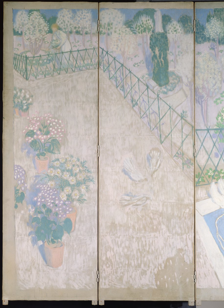 Pantalla con palomas (detalle de los paneles de la izquierda) de Maurice Denis