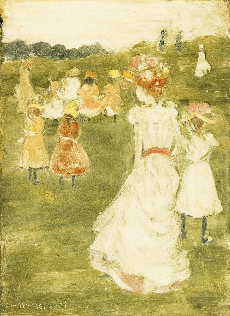 Figuras en el Parque, c.1895-97 de Maurice Brazil Prendergast