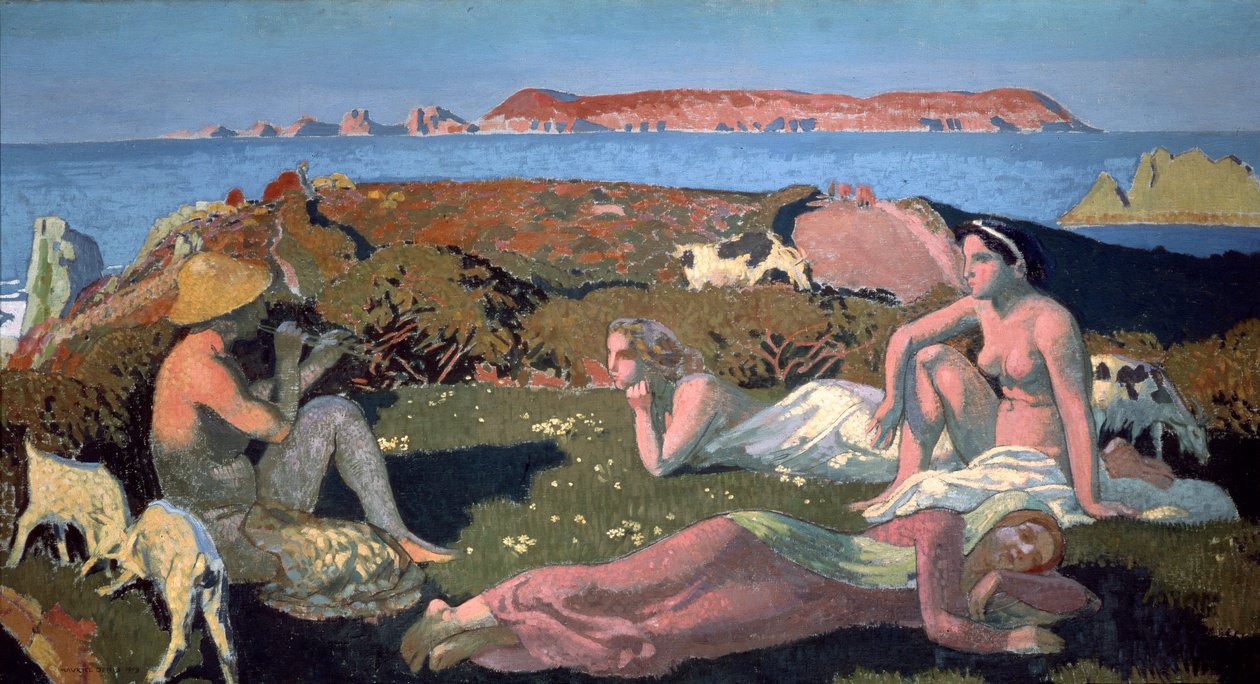 La playa verde, Perros Guirec, 1909 de Maurice Denis