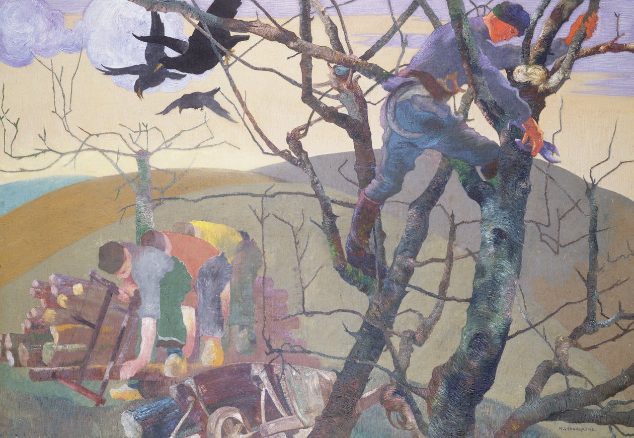 Los recolectores de madera (óleo sobre lienzo) de Maurice Langaskens