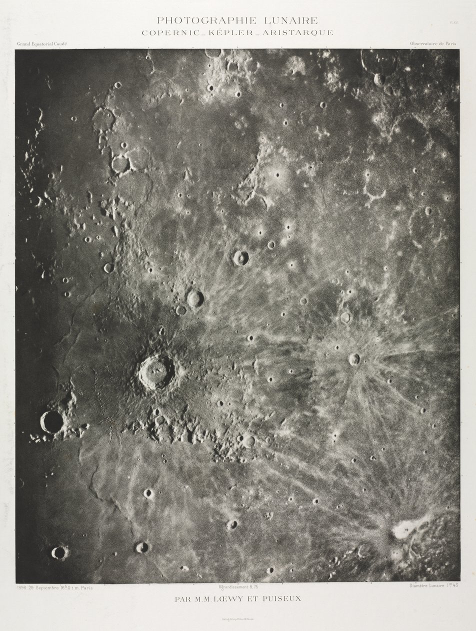 Fotografía lunar: Copérnico-Kepler-Aristaric de Maurice Loewy