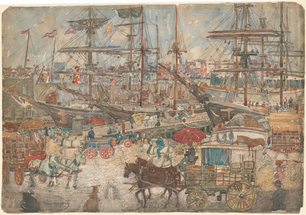 Muelles, East Boston de Maurice Brazil Prendergast