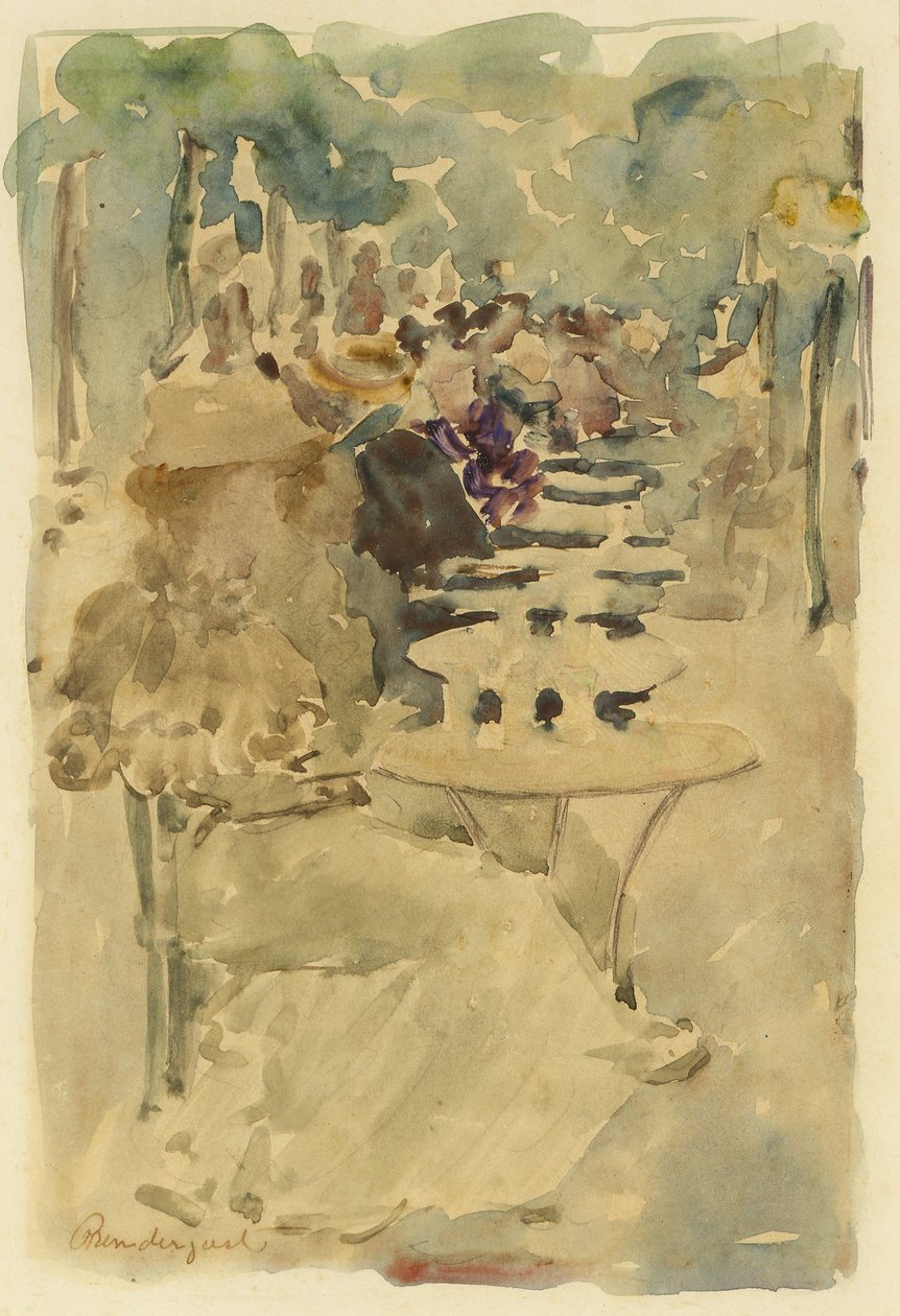 Café al aire libre de Maurice Prendergast