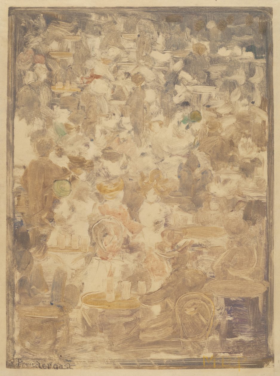 Escena de café al aire libre de Maurice Brazil Prendergast