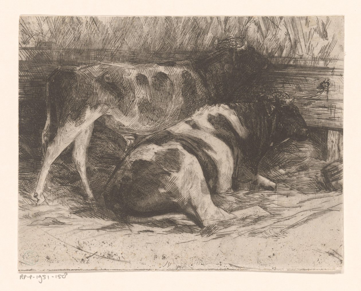 Vacas en un establo de Maurits van der Valk