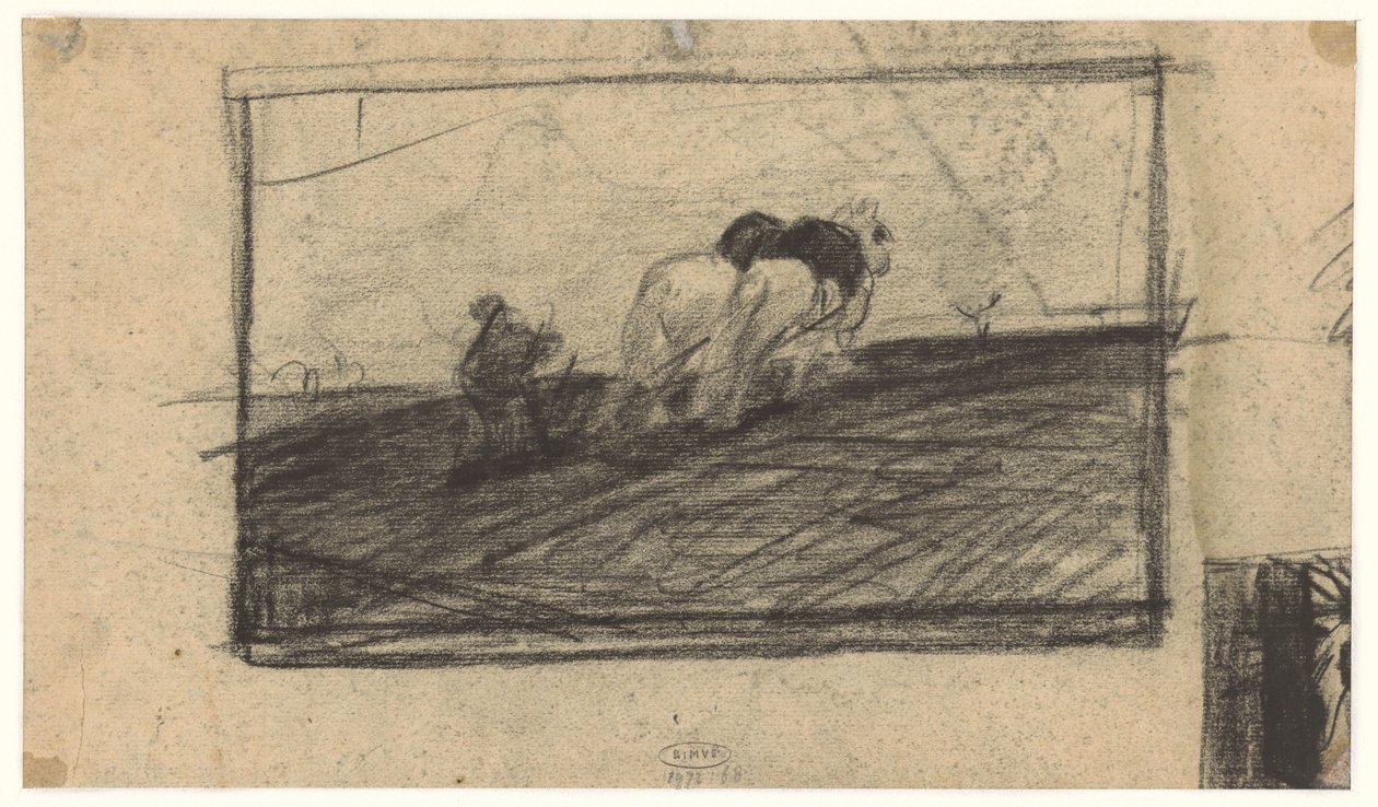 Boceto de caballos de labranza de Maurits van der Valk