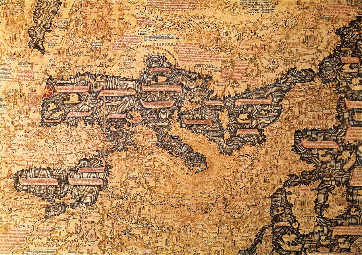 Mapa del Mediterráneo de Mauro Fra