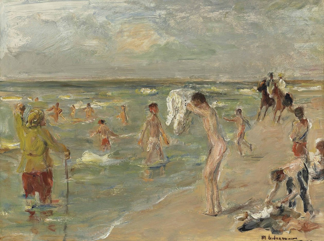 Niños Bañándose en Zandvoort de Max Liebermann