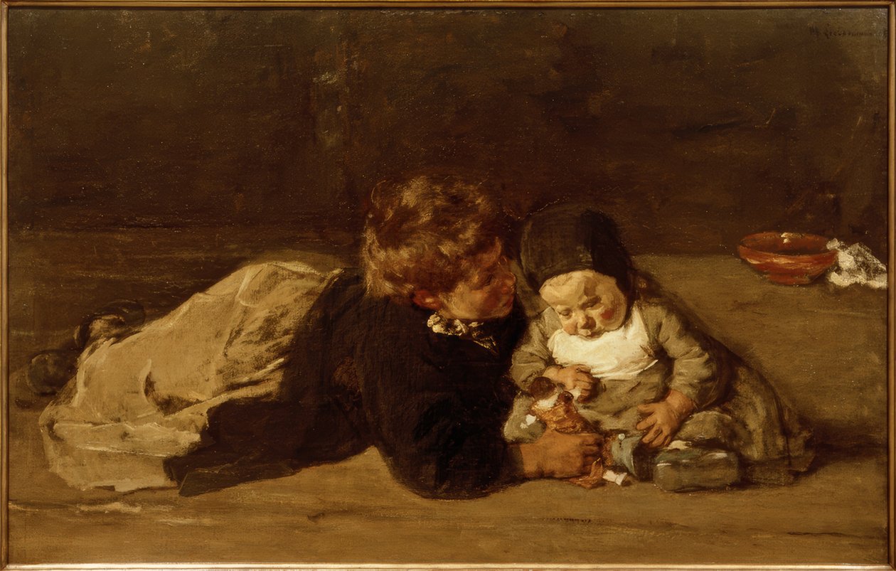 Hermanos - Niños jugando de Max Liebermann