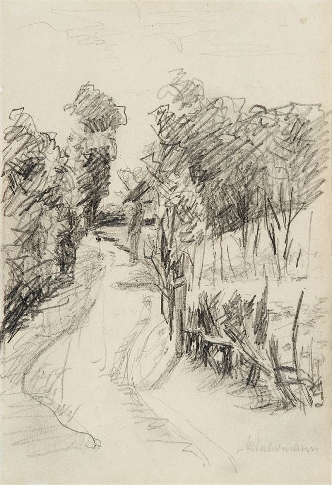 Paisaje holandés con camino de Max Liebermann