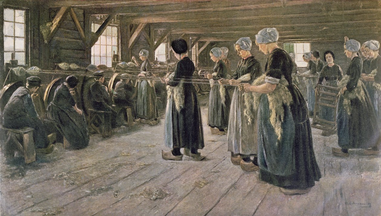 Taller de hilado en Laren, 1889 de Max Liebermann
