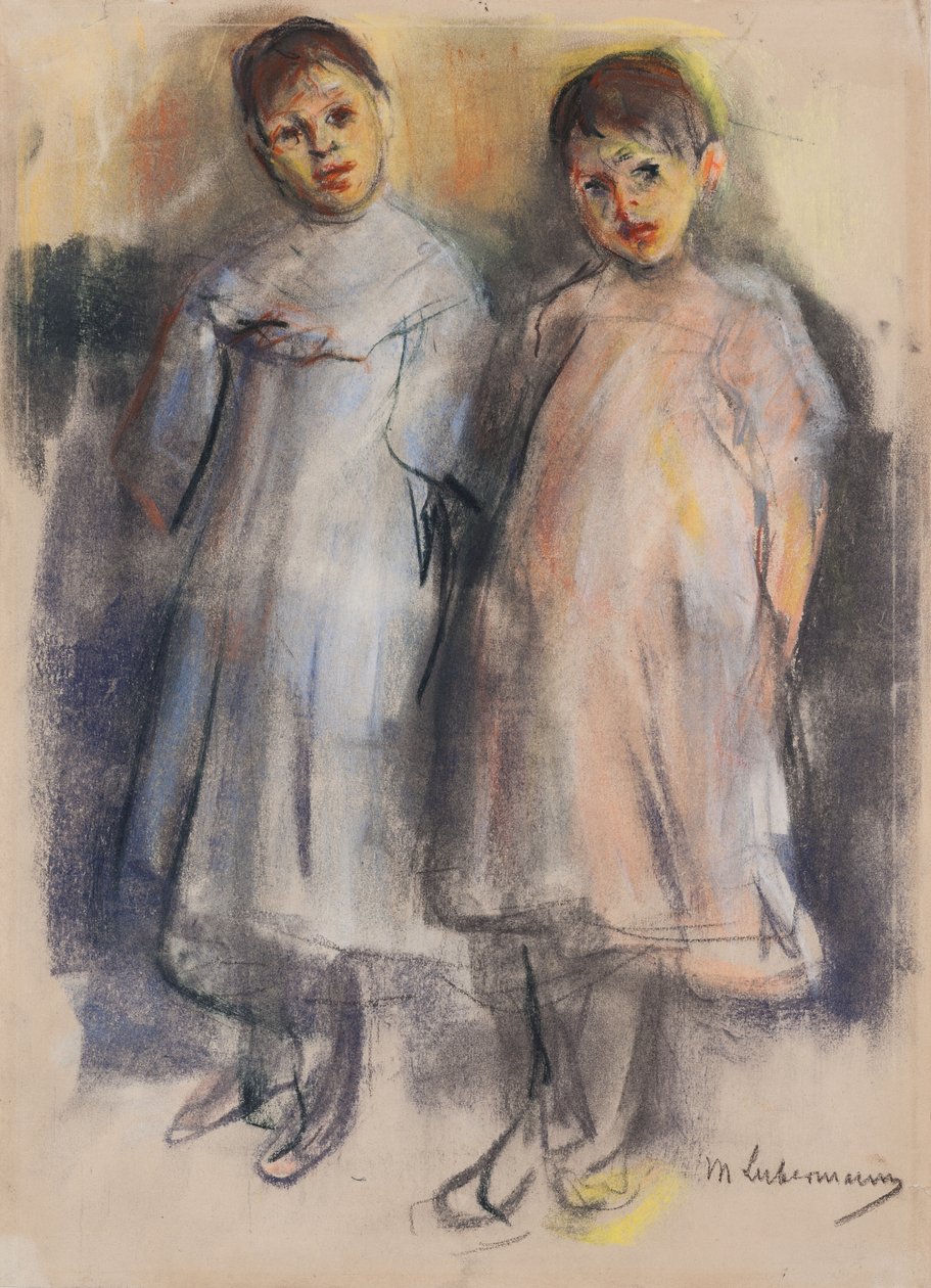 Dos niñas pequeñas, c.1902 de Max Liebermann