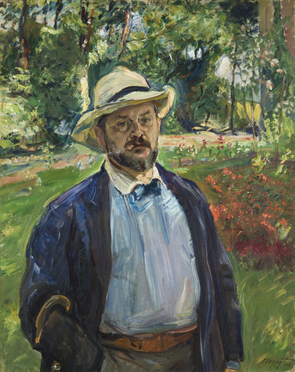 Autorretrato en el jardín de Godramstein, 1910 de Max Slevogt