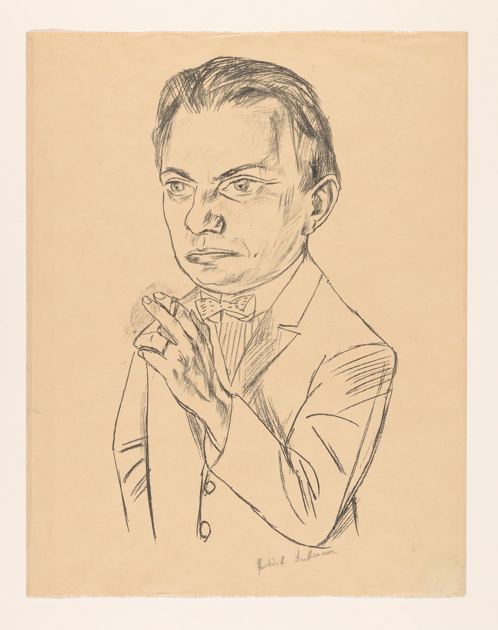 autorretrato con cigarrillo de Max Beckmann (signed by artist)