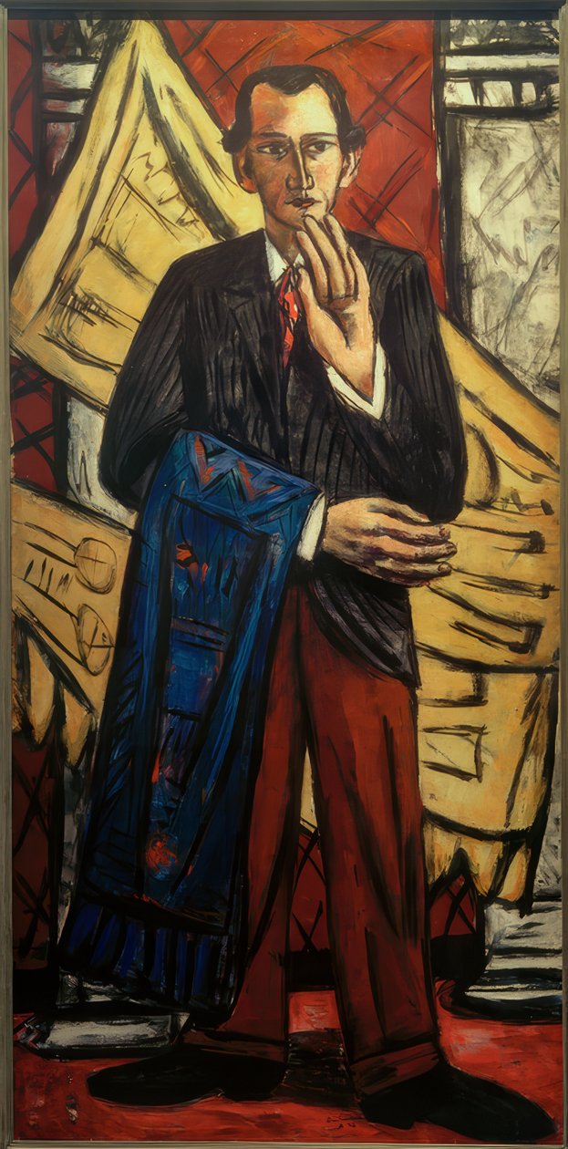 Retrato de un comerciante de alfombras de Max Beckmann