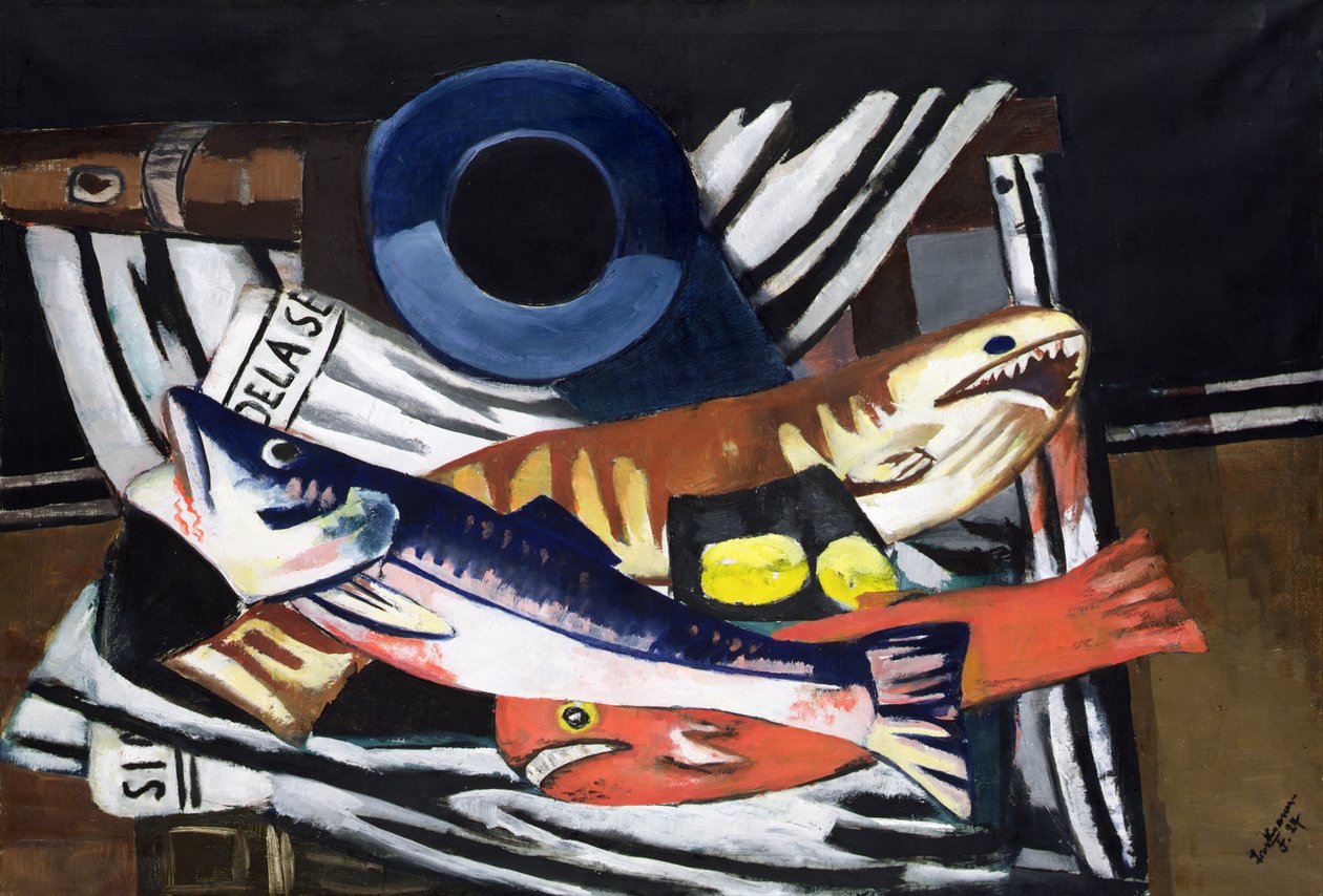 Bodegón de peces grandes de Max Beckmann