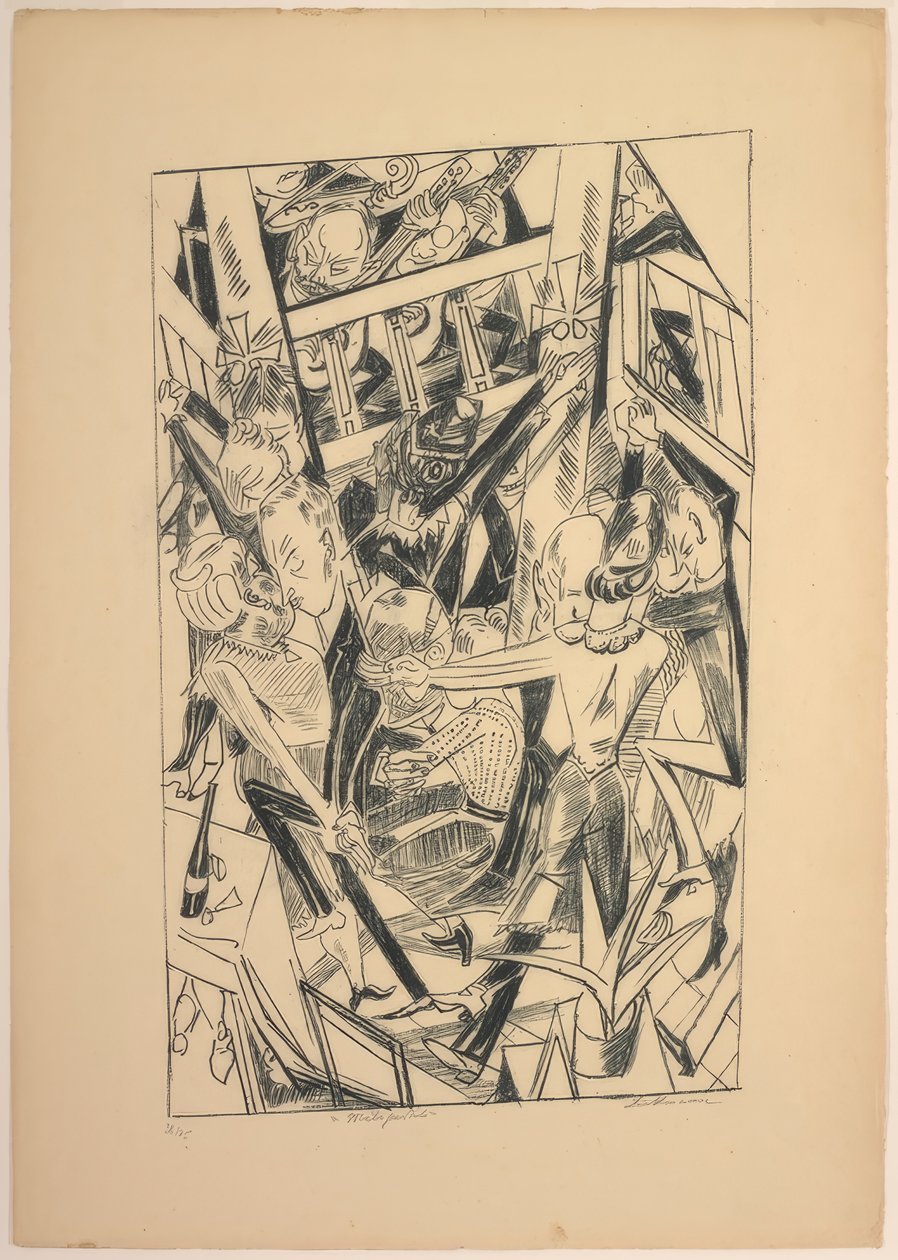 Malepartus, lámina ocho de Die Hölle de Max Beckmann