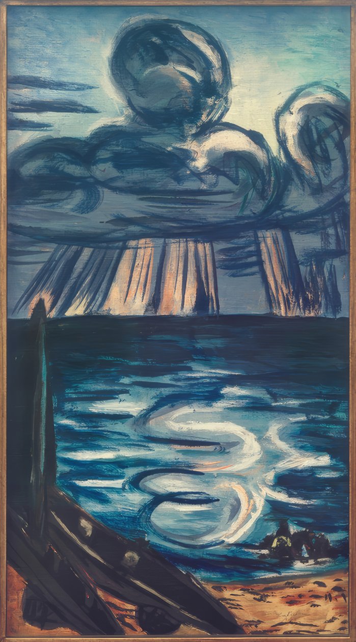Mar con gran nube de Max Beckmann