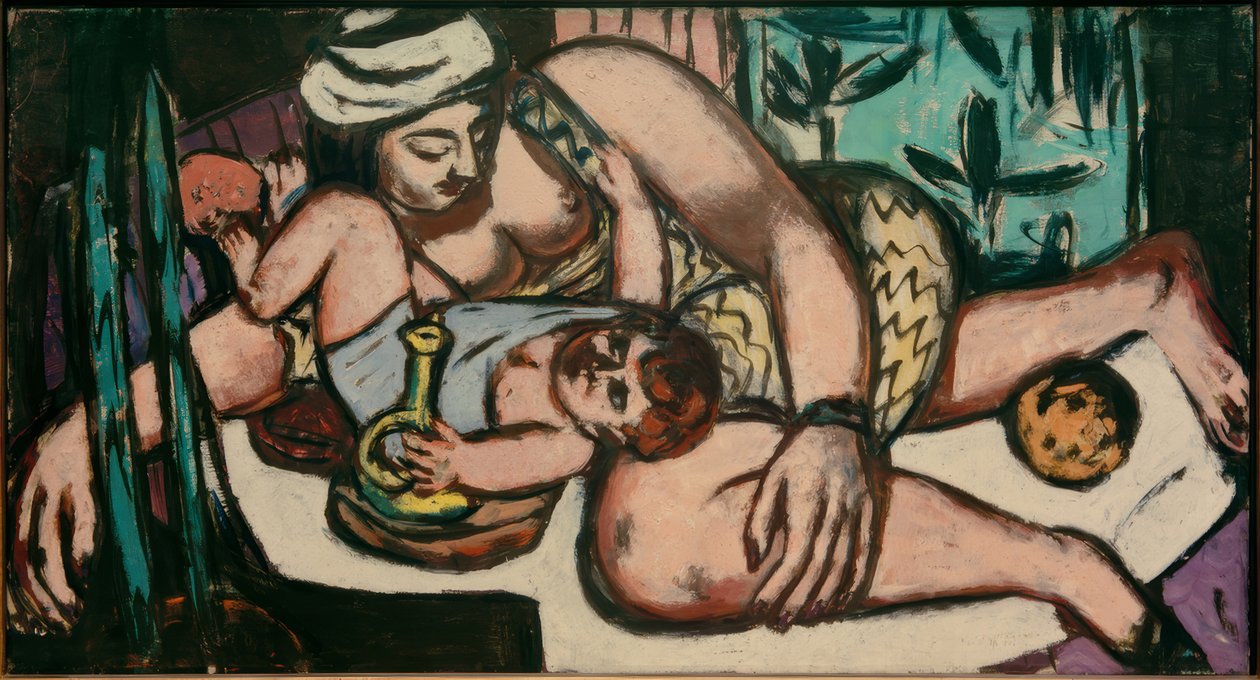 Madre con niño jugando de Max Beckmann