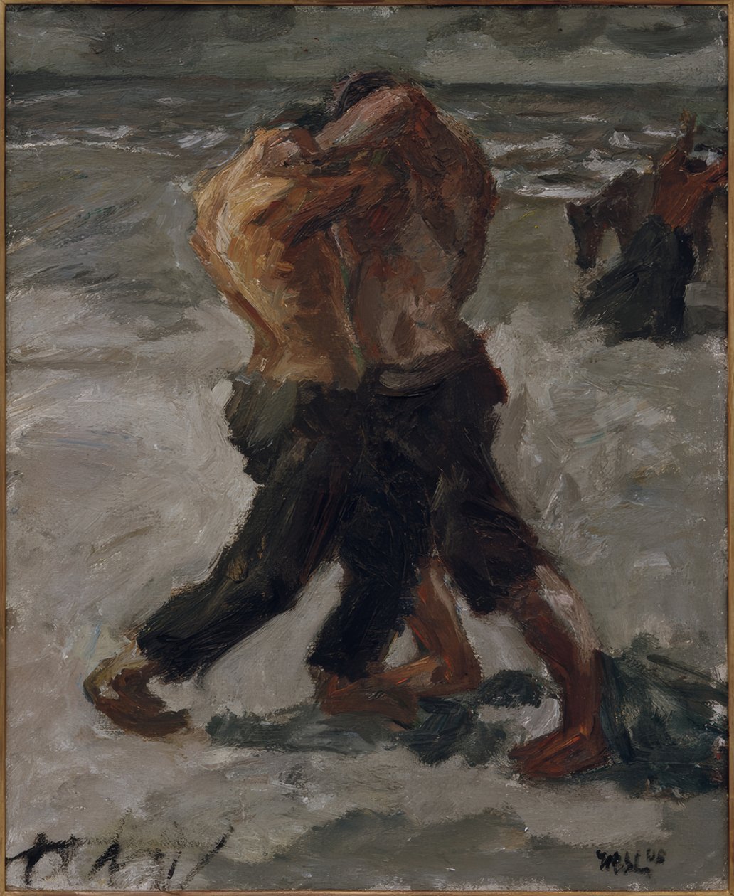 Rivales: pareja de luchadores de Max Beckmann
