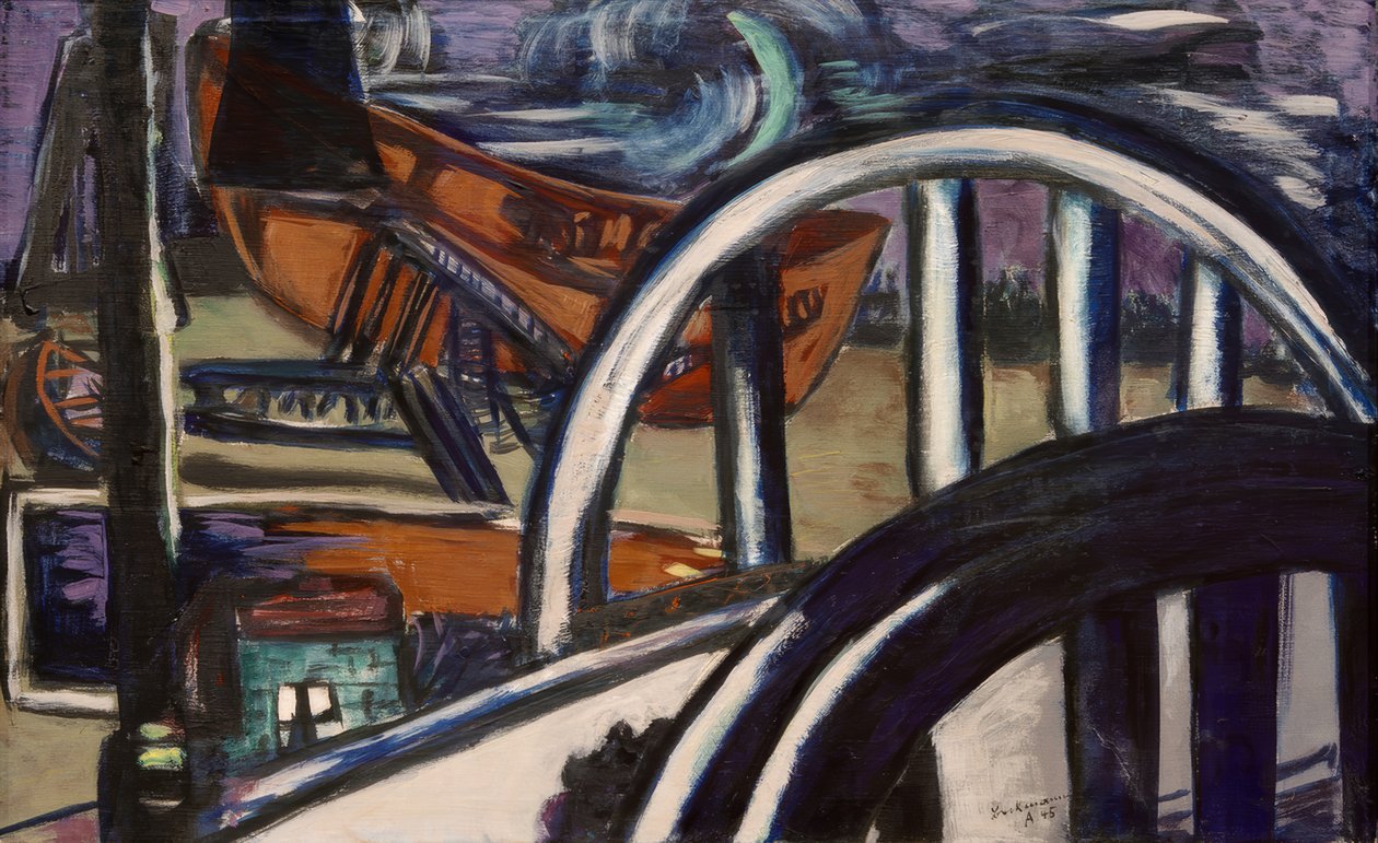 Astillero. Puente de hierro de Max Beckmann