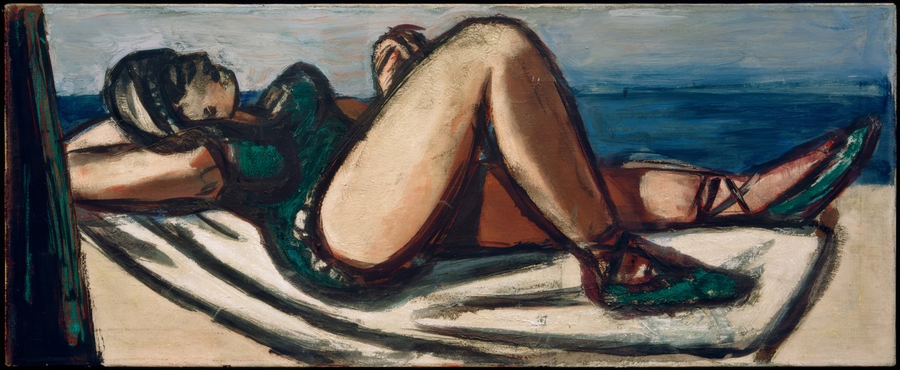 Durmiente en la playa de Max Beckmann